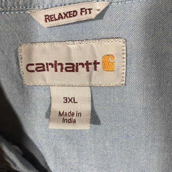 Carhartt Relaxed Fit Button Down Shirt Mens Size 3XL Long Sleeve Work Pockets - Picture 7 of 12